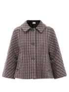 Matchesfashion.com Redvalentino - Checked Wool-blend Swing Jacket - Womens - Grey Multi