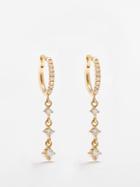 Zo Chicco - Diamond & 14kt Gold Huggie Earrings - Womens - Gold Multi