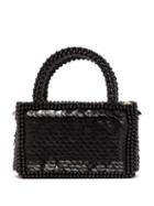 Matchesfashion.com Shrimps - Pax Shell Sequin And Faux Pearl Embellished Bag - Womens - Black