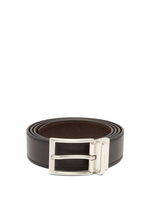Matchesfashion.com Tod's - Grained Leather Belt - Mens - Black Multi