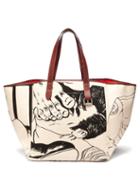 Matchesfashion.com Jw Anderson - Calcio Belt Linen Tote Bag - Womens - Black White