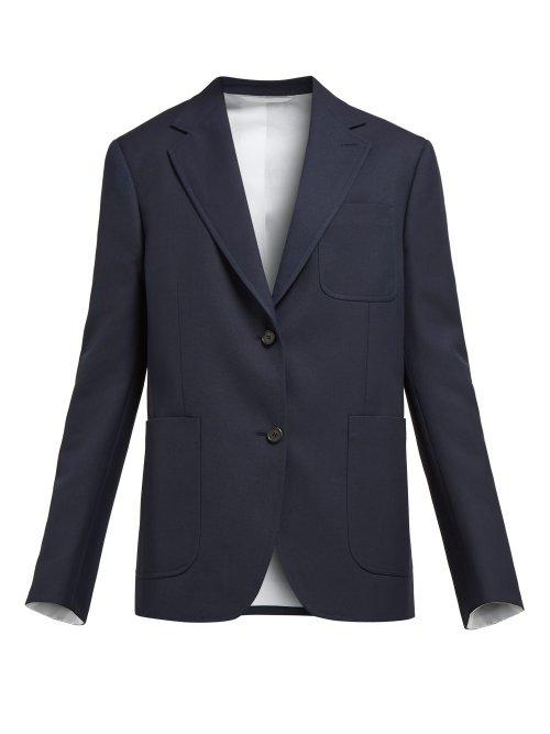 Matchesfashion.com Calvin Klein 205w39nyc - Patch Pocket Single Breasted Blazer - Womens - Navy