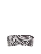 Matchesfashion.com Mara Hoffman - Abigail Squiggle-print Bandeau Bikini Top - Womens - Black White