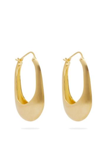 Matchesfashion.com Joelle Kharrat - Gold Plated Drop Hoop Earrings - Womens - Gold