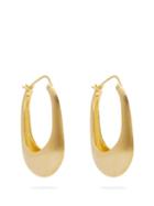Matchesfashion.com Joelle Kharrat - Gold Plated Drop Hoop Earrings - Womens - Gold