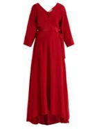 Diane Von Furstenberg V-neck Wrap Silk Crepe De Chine Gown