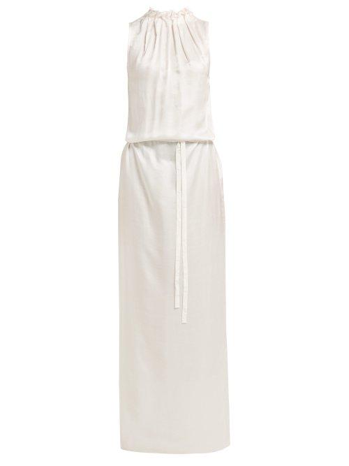 Matchesfashion.com Ann Demeulemeester - Gathered Neck Long Sleeveless Dress - Womens - Light Pink
