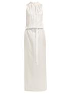Matchesfashion.com Ann Demeulemeester - Gathered Neck Long Sleeveless Dress - Womens - Light Pink