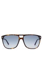 Matchesfashion.com Tom Ford Eyewear - Shelton Tortoiseshell Aviator Sunglasses - Mens - Tortoiseshell