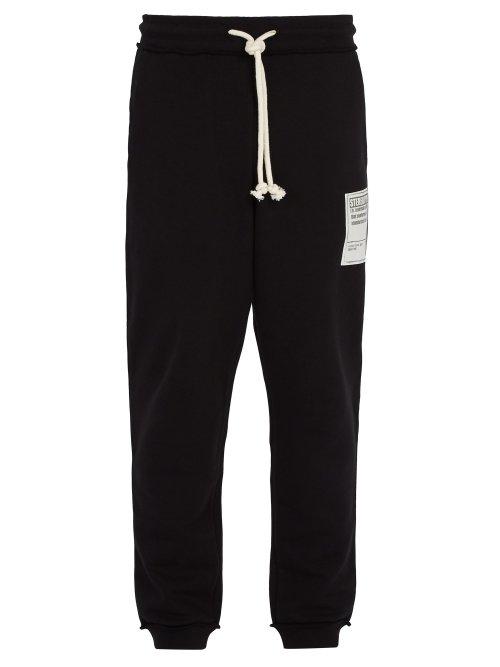 Matchesfashion.com Maison Margiela - Front Patch Cotton Jersey Track Pants - Mens - Black
