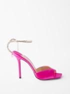 Jimmy Choo - Saeda 100 Crystal-strap Leather Sandals - Womens - Pink