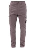 Matchesfashion.com Stone Island - Logo-pocket Cotton-blend Cargo Trousers - Mens - Purple