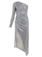 Matchesfashion.com Galvan - Mamounia Asymmetric Sequinned Tulle Dress - Womens - Silver