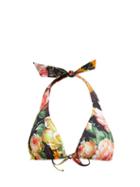 Matchesfashion.com Dolce & Gabbana - Floral Print Padded Bikini Top - Womens - Black Multi