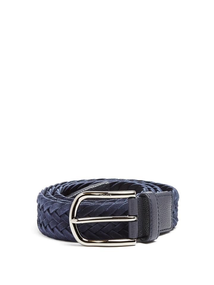 Tod's Woven Suede And Leather Belt
