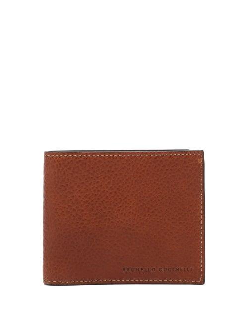 Matchesfashion.com Brunello Cucinelli - Stamped-logo Leather Bi-fold Wallet - Mens - Brown