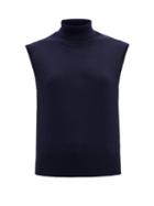 Matchesfashion.com The Row - Chano Roll-neck Sleeveless Wool-blend Sweater - Womens - Navy