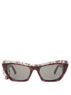 Matchesfashion.com Acne Studios - Dielle Cat Eye Leather And Acetate Sunglasses - Womens - Black Multi