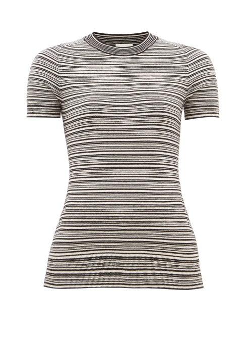 Matchesfashion.com Joostricot - Peachskin Cotton-blend Short-sleeved Sweater - Womens - Black White