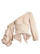 Johanna Ortiz Letica One-shoulder Striped Cotton Top