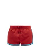Matchesfashion.com Dolce & Gabbana - Logo-embroidered Trimmed Swim Shorts - Mens - Red