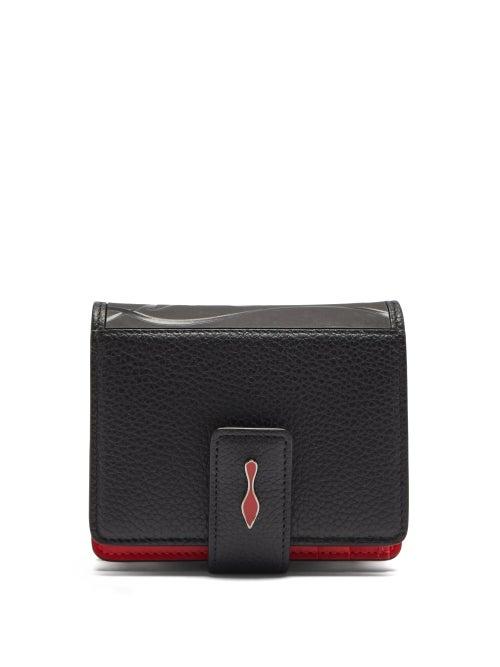 Ladies Accessories Christian Louboutin - Paloma Mini Logo-plaque Grained-leather Wallet - Womens - Red Multi