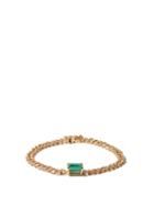 Matchesfashion.com Shay - Diamond, Emerald & 18kt Gold Curb-chain Bracelet - Womens - Green Gold