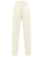 Matchesfashion.com Jil Sander - Nicholas High-rise Wide-leg Cotton Trousers - Womens - Cream