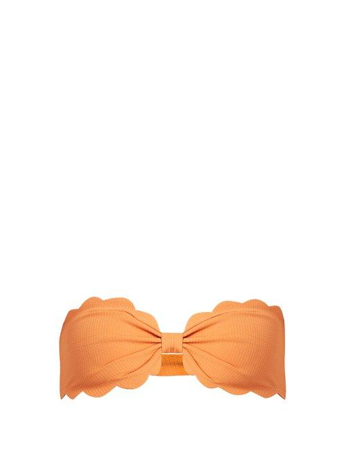 Matchesfashion.com Marysia - Antibes Scallop Edged Bandeau Bikini Top - Womens - Orange