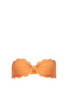 Matchesfashion.com Marysia - Antibes Scallop Edged Bandeau Bikini Top - Womens - Orange