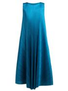 Matchesfashion.com Pleats Please Issey Miyake - Pleated Trapeze Cut Midi Dress - Womens - Mid Blue