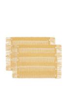 Ladies Homeware Sensi Studio - Set Of Two Fringed Shell-embellished Placemats - Womens - Beige