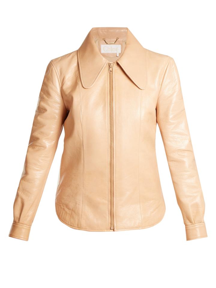 Chloé Dog Ear-collar Patent-leather Jacket