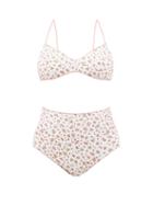 Matchesfashion.com Osree - Fantasy Stories High-rise Floral-print Bikini - Womens - White Print