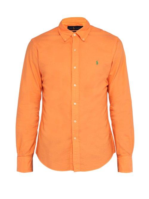 Matchesfashion.com Polo Ralph Lauren - Slim Fit Cotton Oxford Shirt - Mens - Orange