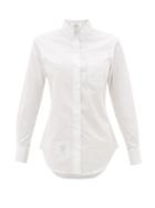 Matchesfashion.com Thom Browne - Logo-patch Cotton-poplin Button-down Shirt - Womens - White