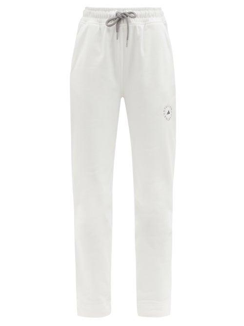 Matchesfashion.com Adidas By Stella Mccartney - Logo-print Cotton French-terry Track Pants - Womens - White
