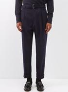 Officine Gnrale - Hugo Belted Wool Suit Trousers - Mens - Navy