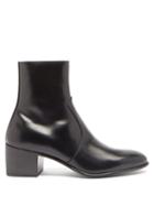 Matchesfashion.com Saint Laurent - James Block-heel Leather Ankle Boots - Womens - Black