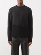 Versace - Greca-jacquard Wool-blend Sweater - Mens - Black