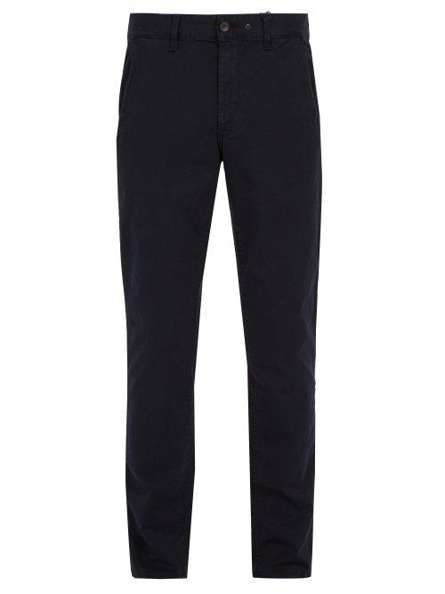 Matchesfashion.com Rag & Bone - Low Rise Cotton Blend Chino Trousers - Mens - Navy