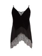 Matchesfashion.com Givenchy - Lace Trimmed Velvet Camisole - Womens - Black