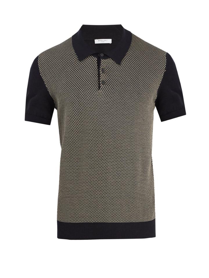 Boglioli Jacquard-knit Cotton Polo Shirt
