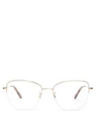Matchesfashion.com Garrett Leight - Pershing 54 Square Frame Glasses - Womens - Gold Multi