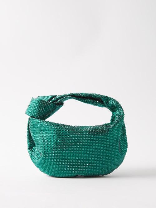 Bottega Veneta - Jodie Mini Crystal-embellished Satin Bag - Womens - Green