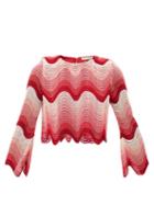 Matchesfashion.com Mary Katrantzou - Worry Less Cropped Wave-crochet Top - Womens - Pink