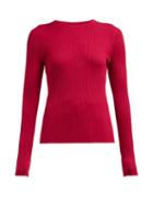 Matchesfashion.com Gabriela Hearst - Browning Ribbed Cashmere Blend Sweater - Womens - Burgundy Multi