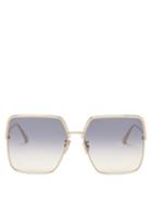Dior - Everdior Oversized Square Metal Sunglasses - Womens - Blue