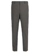 Matchesfashion.com Prada - Checked Wool Blend Trousers - Mens - Grey Multi