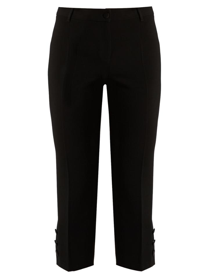 Dolce & Gabbana Button-cuff Cropped Wool-blend Trousers